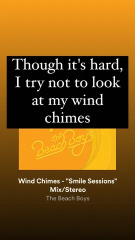 Though it's hard, I try not to look at my wind chimes