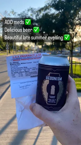 ADD meds ✅
Delicious beer ✅
Beautiful late summer evening ✅