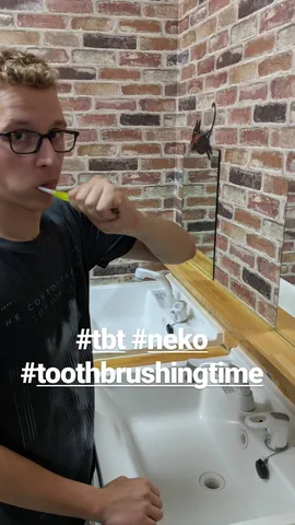 #tbt #neko #toothbrushingtime