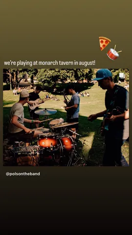 we're playing at monarch tavern in august! 🍕🥁