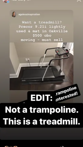 EDIT:
Not a trampoline. 
This is a treadmill.