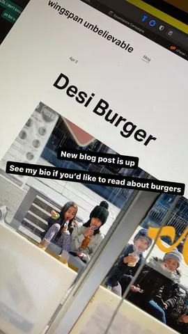 New blog post is up

See my bio if you'd like to read about burgers