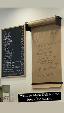 Went to Masa Deli for the breakfast burrito