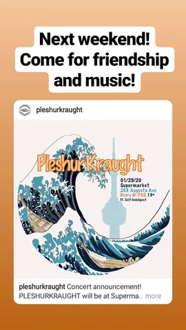 Next weekend!
Come for friendship and music!