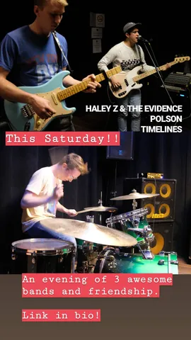 This Saturday!! HALEY Z & THE EVIDENCE
POLSON
TIMELINES An evening of 3 awesome bands and friendship.

Link in bio!