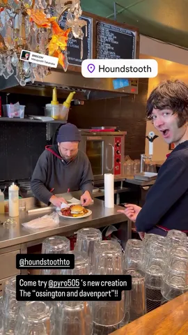 @houndstoothto 

Come try @pyro505 's new creation 
The "ossington and davenport"!!